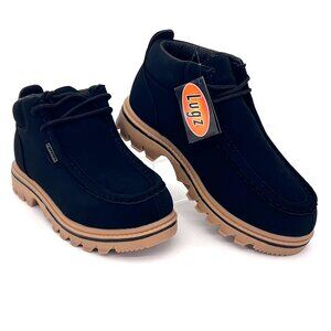 Lugz Fringe Mens Boots Size 9D Black Gum Synthetic Upper & Sole New With Box